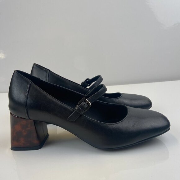 Geox Respira Mary Jane Block Heels Italian Patent Adjustable Strap Black 36 NWOT - Picture 5 of 14